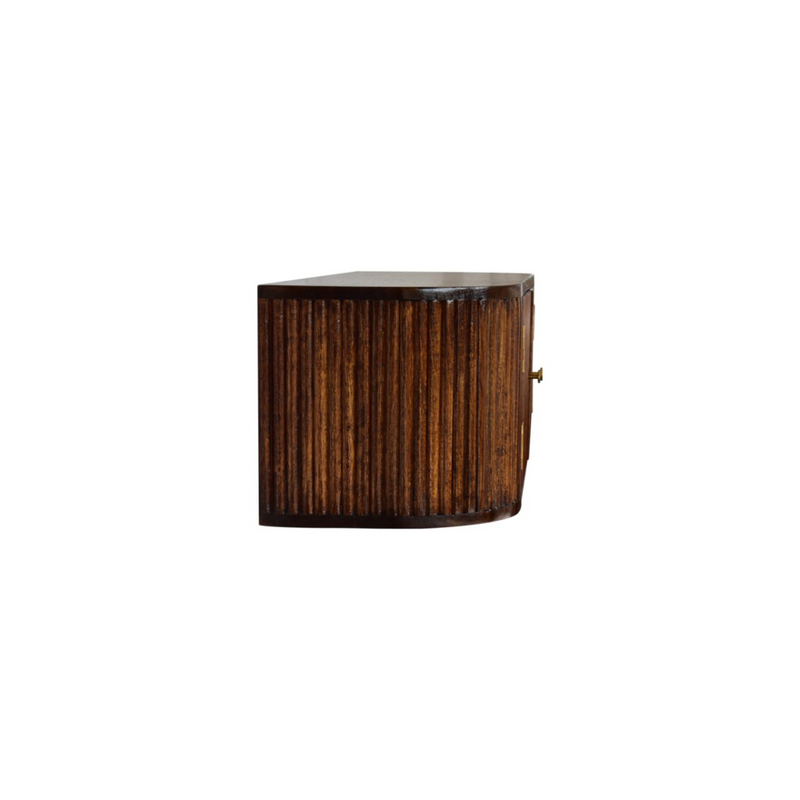 Artisan Furniture Solid Wood Chunky Chestnut Wall Mounted Console, Brown, 2 Doors
