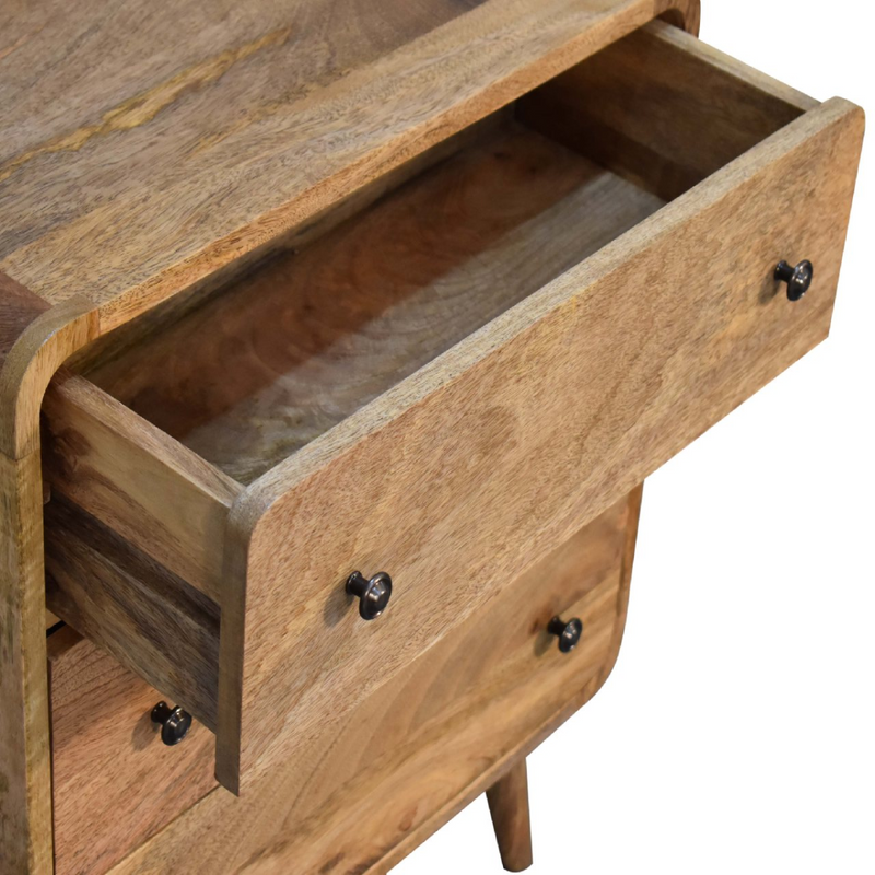 Artisan Furniture Solid Wood Mini Curved Oak-ish Chest