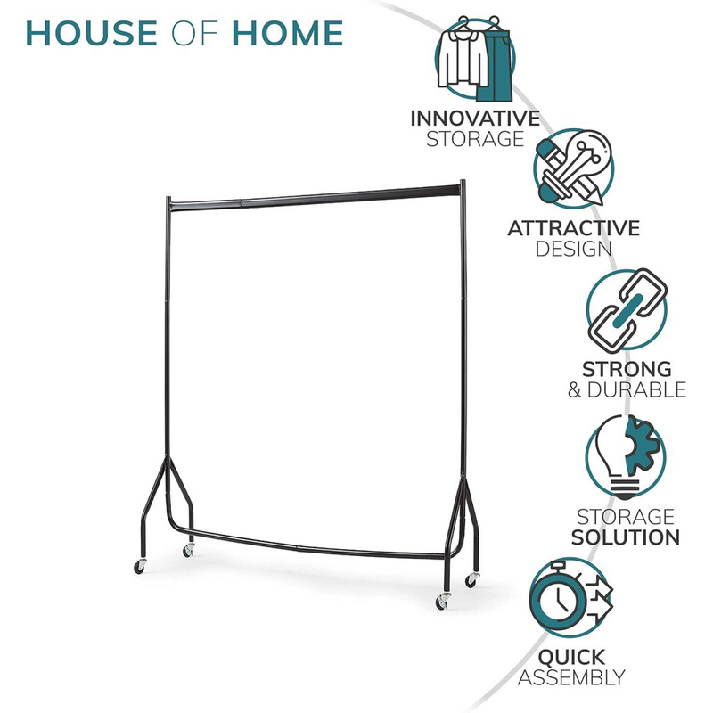 4ft Super Strong Heavy Duty Clothes Rail - White