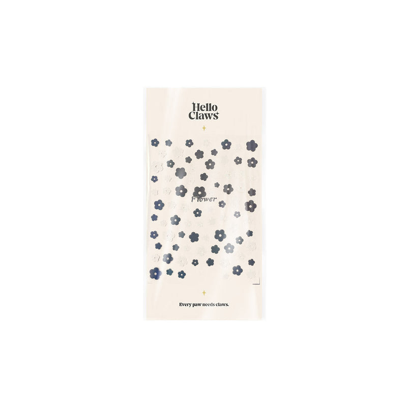 Hello Claws | Black White flower Nail Deco Sticker