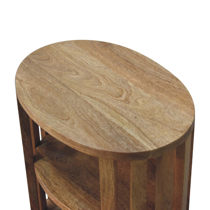 Artisan Furniture Solid Wood Ariella Double Shelf Oak-ish Bedside