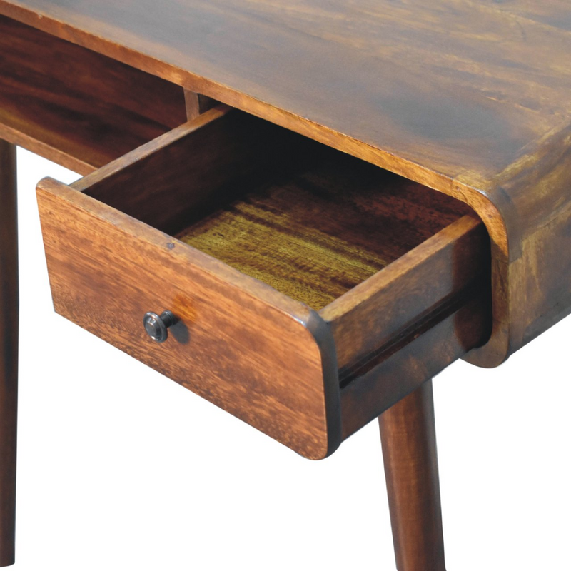 Artisan Furniture Solid Wood Curved Chestnut Writing Desk