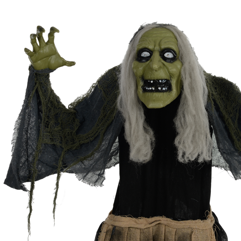 HOMCOM Halloween Witch Animatronic Prop with Sound Activated