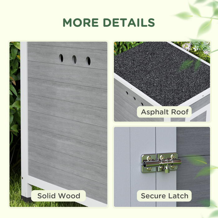 PawHut Wooden Duck House, Poultry Coop w/ Double Doors, Openable Roof, Grey