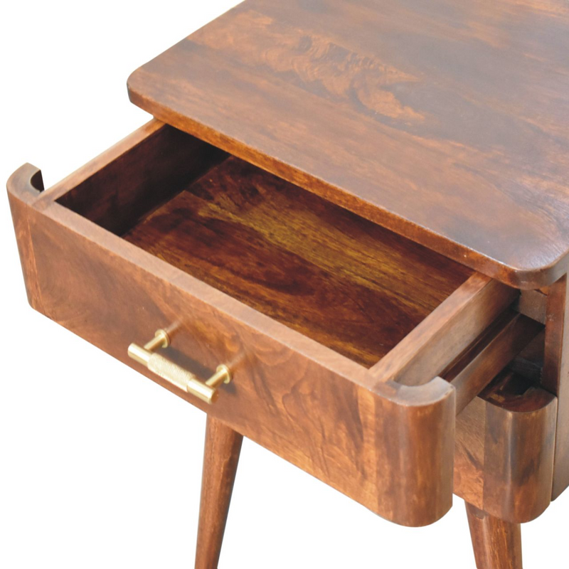 Artisan Furniture Solid Wood Chestnut T-Bar Nordic Bedside