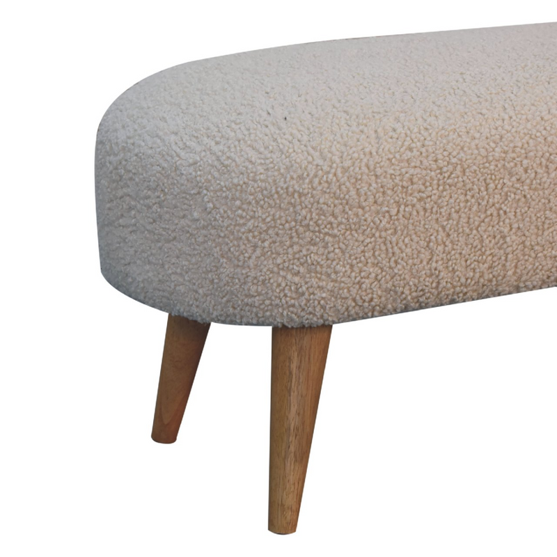 Artisan Furniture Solid Wood Boucle Hallway Bench