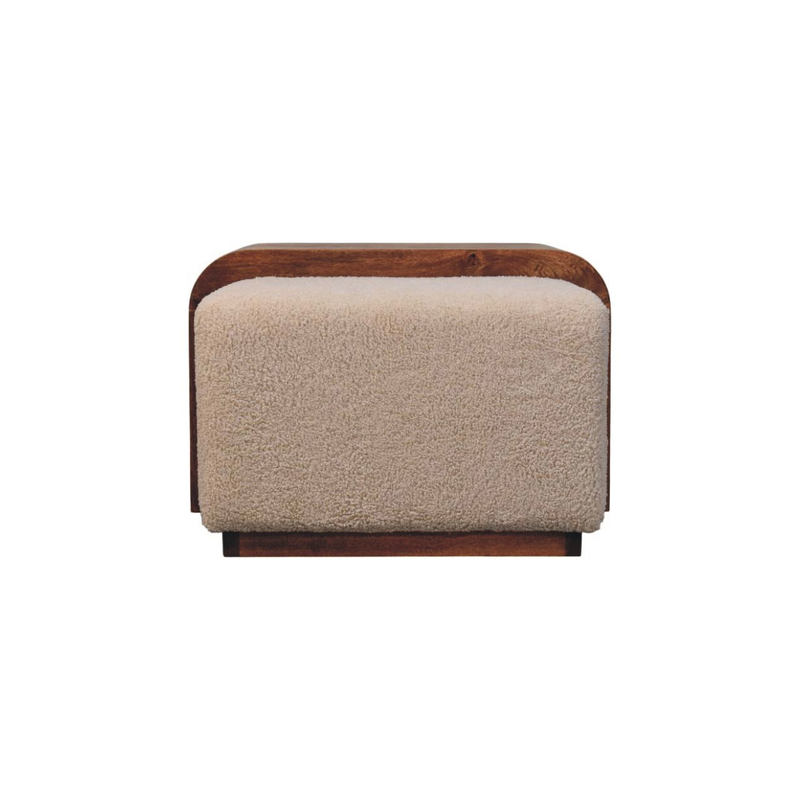 Artisan Furniture Solid Wood Arden Bench Duo, Upholstered, Brown & Cream