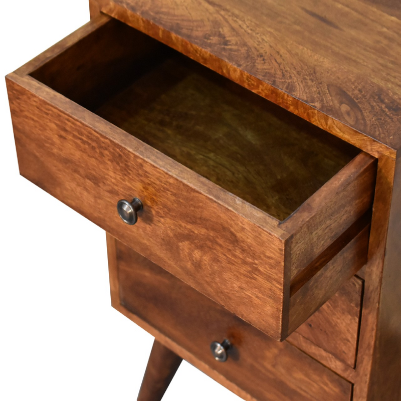 Artisan Furniture Solid Wood 4 Drawer Multi Chestnut Bedside