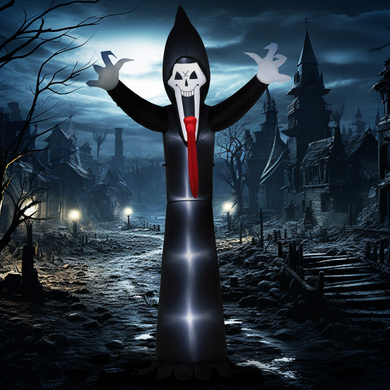 Outsunny 10 FT Grim Reaper Halloween Inflatable for Indoor, Outdoor Party