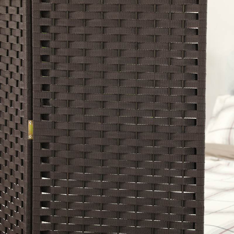 HOMCOM 4 Panel Folding Room Divider, Privacy Screen, 160 x 170cm, Brown
