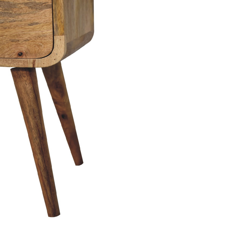Artisan Furniture Solid Wood Mini Oak-ish Curved Bedside
