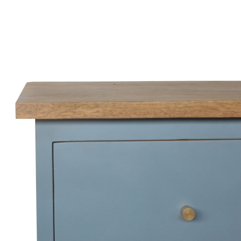 Artisan Furniture Solid Wood Blue Hand Painted Bedside