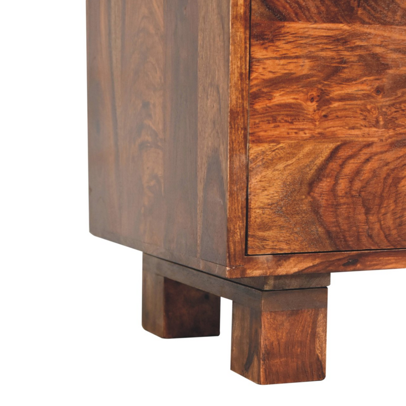 Artisan Furniture Solid Wood Tula Mini Sideboard, Brown, 3 Drawers and 1 Door
