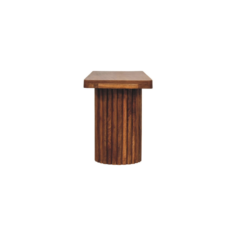 Artisan Furniture Solid Wood Astoria Fluted Bench, Brown