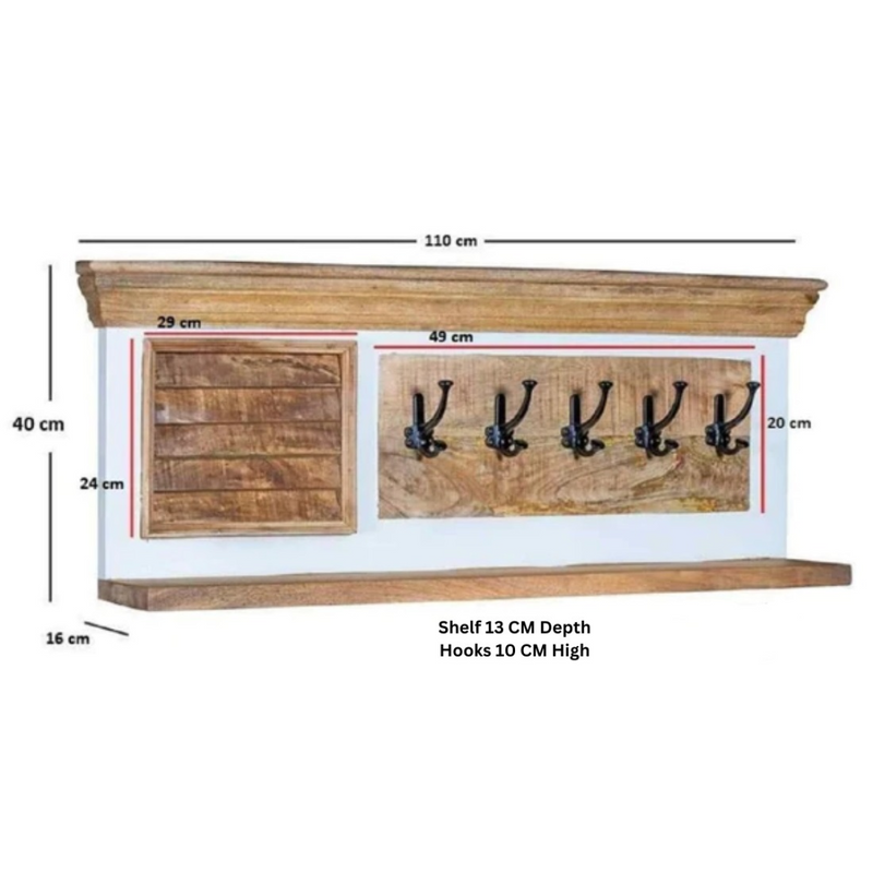 Alfie Wood Hook/Coat Hanger Wall