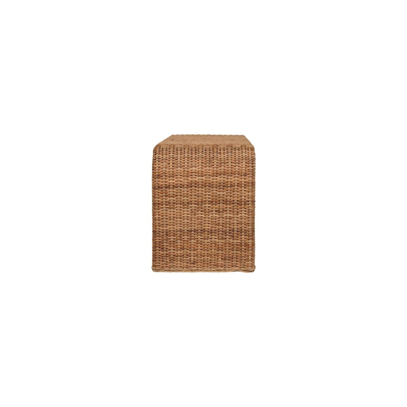 Artisan Furniture Solid Wood Rattan Weave Bench, Beige