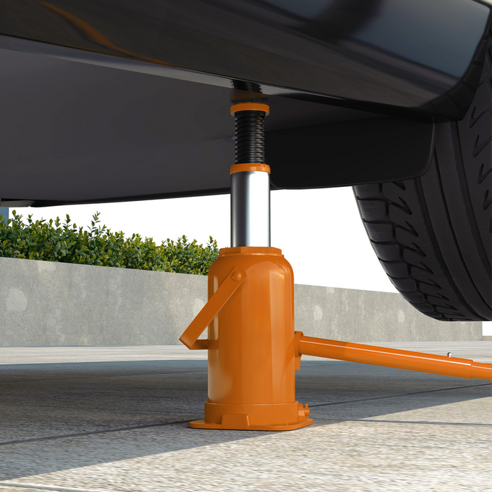 HOMCOM 12 Tonne Hydraulic Bottle Jack, 19-37 cm Car Jack Lift, Orange