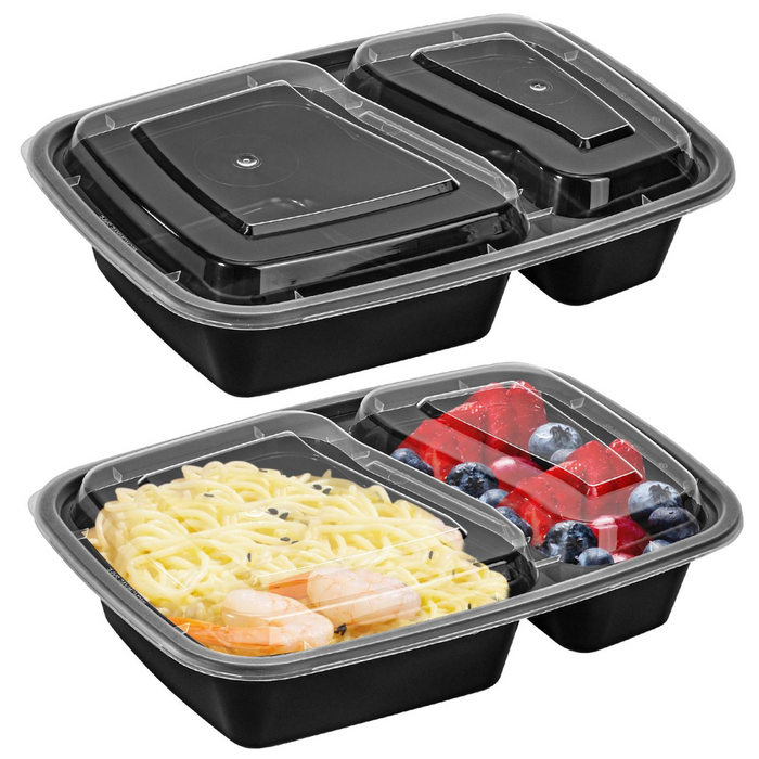 VINSANI 10pk 2 COMPARTMENTS MEAL PREP CONTAINERS 1010424 X 3