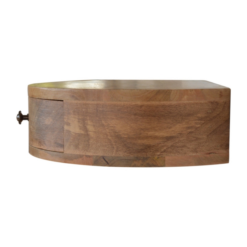 Artisan Furniture Solid Wood Wall Mounted Rounded Bedside