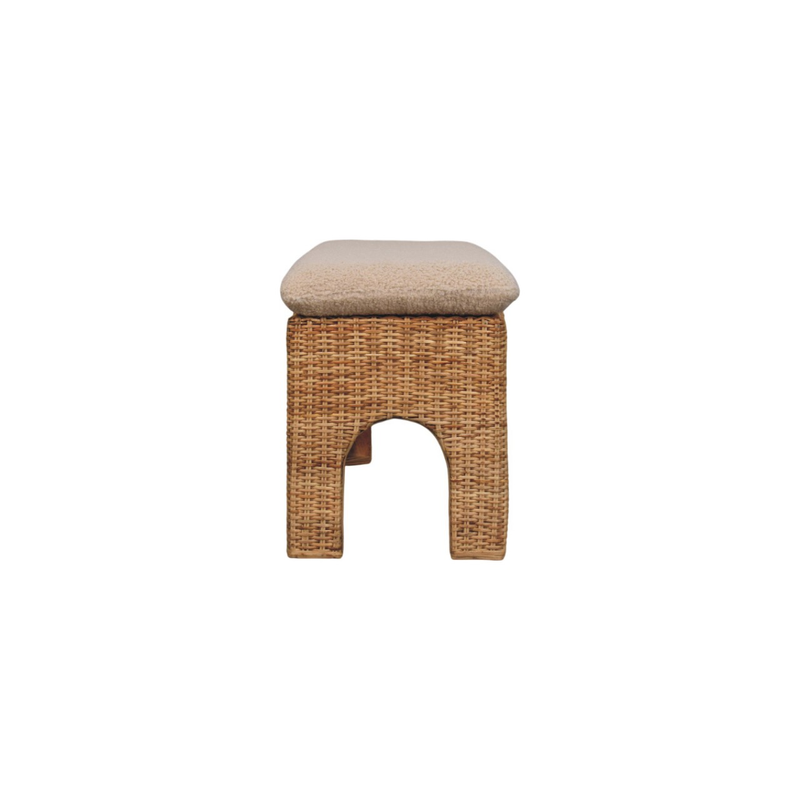 Artisan Furniture Solid Wood Rattan Harmony, Upholstered, Brown & Cream