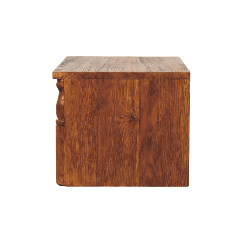 Artisan Furniture Solid Wood Turned Pillar Wall Nightstand, 1 Drawer & 1 Shelf, Brown