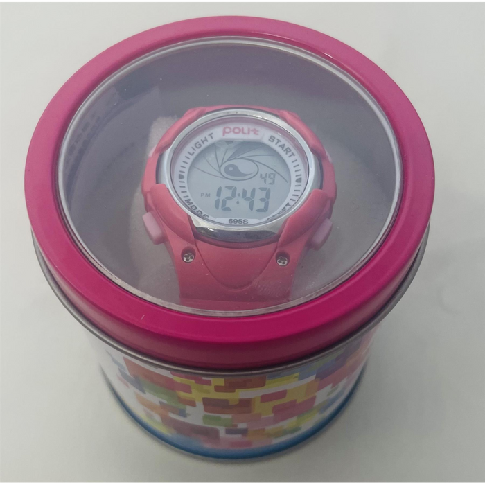 POLIT Childrens Disco Boys & Girls Digital watch in Tin, assorted stlyes and colours CW-0025