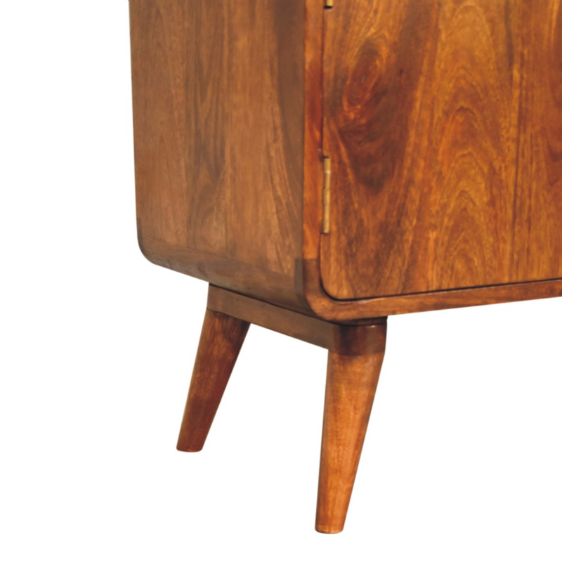 Artisan Furniture Solid Mango Wood Curved Nordic Charm Cabinet