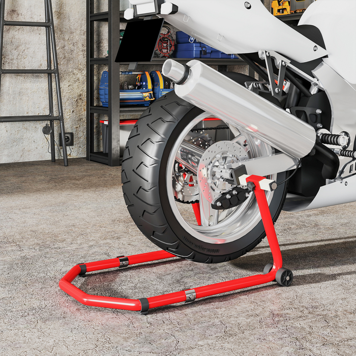 HOMCOM Motorcycle Stand, 390 kg Front/Rear Paddock Stand, Red