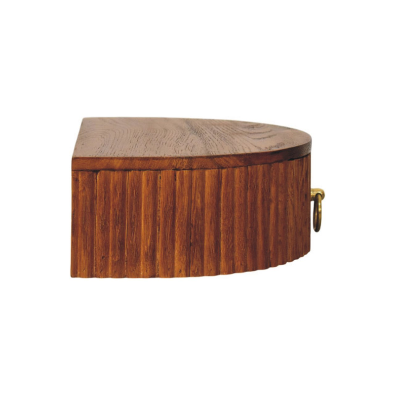Artisan Furniture Solid Wood Ring Pull Wall Nightstand, 1 Drawer, Brown