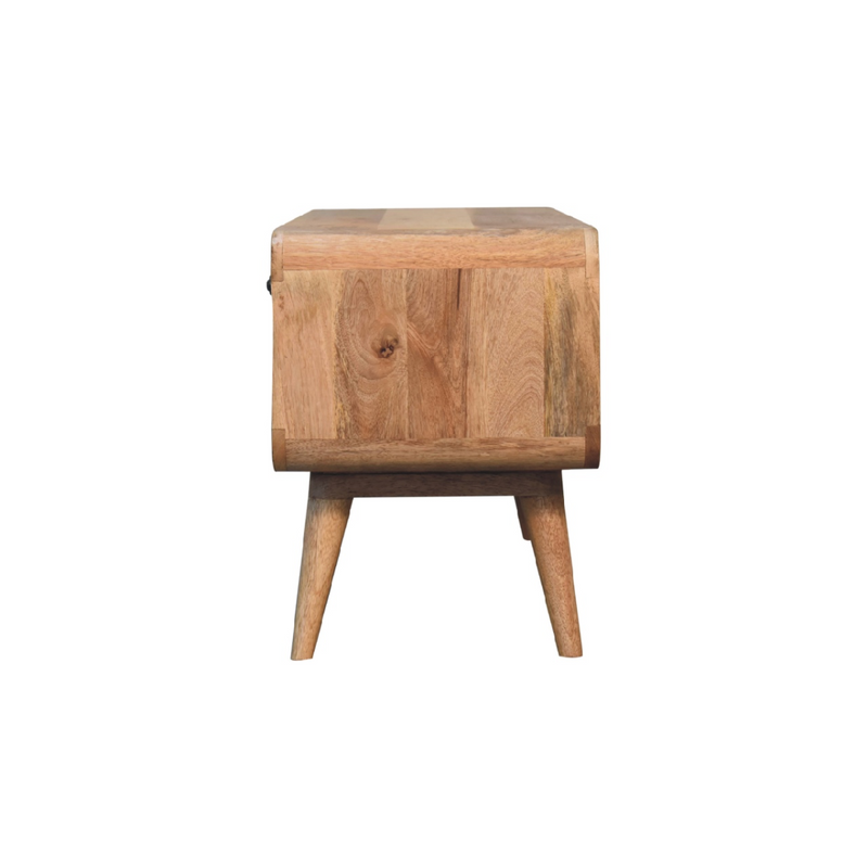 Artisan Furniture Solid Wood Reverse Curve Oak-ish Media Unit