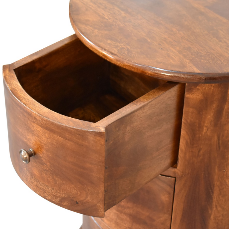 Artisan Furniture Solid Wood 3 Drawer Chestnut Drum