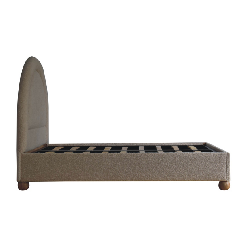 Artisan Furniture Solid Wood Cream Boucle Double Bed