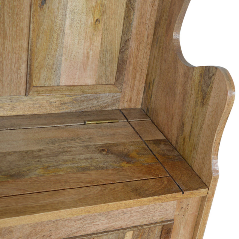 Artisan Furniture Solid Wood Small Monks Storage Bench