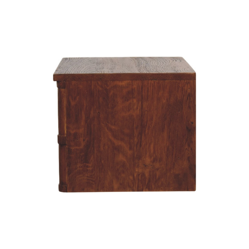 Artisan Furniture Solid Wood Box Frame Wall Nightstand, 1 Drawer & 1 Shelf, Brown