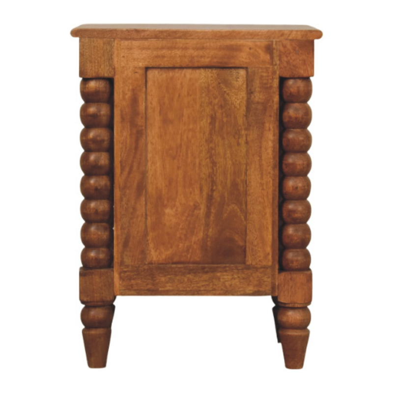 Artisan Furniture Solid Wood Barley Twist Bedside, 2 Drawers, Brown
