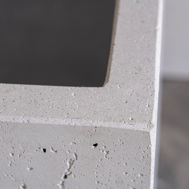 Cubrosa | White Mist – 70cm Large Concrete Square Planter – 246L Square Plant Pot