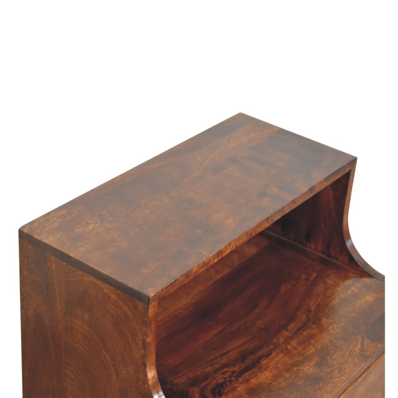 Artisan Furniture Solid Wood T-bar Raised Back Bedside