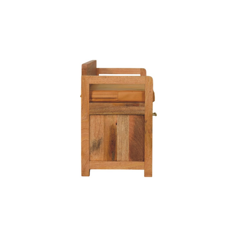 Artisan Furniture Solid Wood Oxford Oak-ish Storage Bench,  2 Drawers, Light Brown