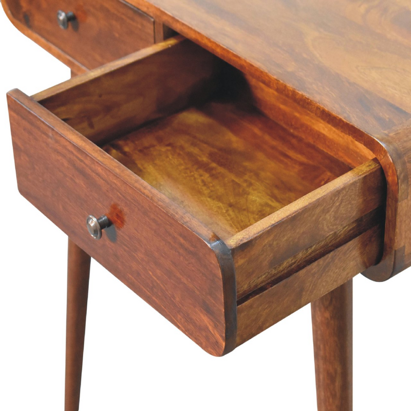 Artisan Furniture Solid Mango Wood Chestnut Curved Hallway Table