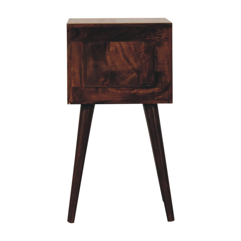 Artisan Furniture Solid Wood Mini 2 Drawer California Walnut Bedside, Dark Brown