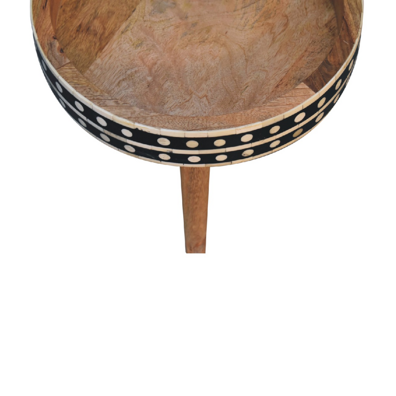 Artisan Furniture Solid Mango Wood Mini Pattern Nordic End Table
