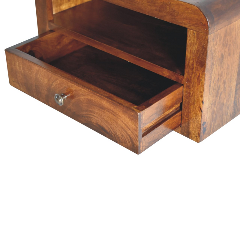 Artisan Furniture Solid Wood Chunky Chestnut 1 Drawer Wall Mounted Nightstand