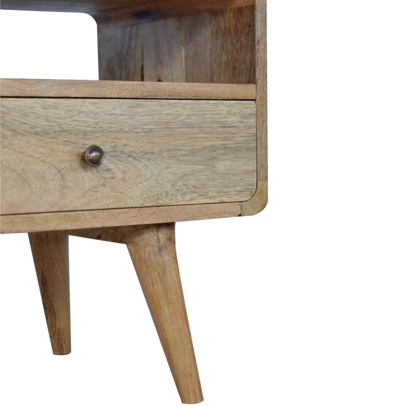 Artisan Furniture Solid Wood Curved Oak-ish Media Unit