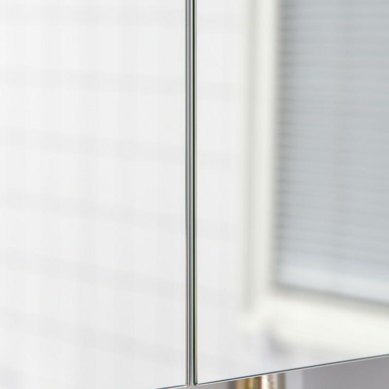 kleankin Wall Mount Medicine Cabinet with Mirror and Adjustable Shelf, White