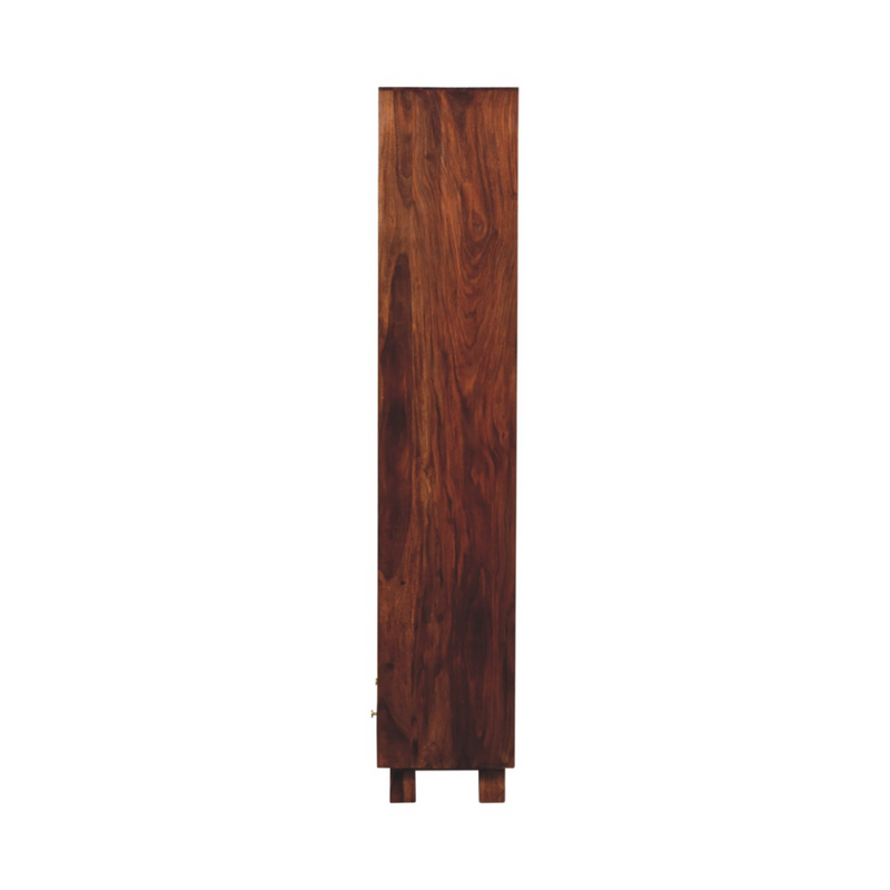 Artisan Furniture Solid Wood Tula Bookcase, Brown, 4 Shelves and 2 Drawers