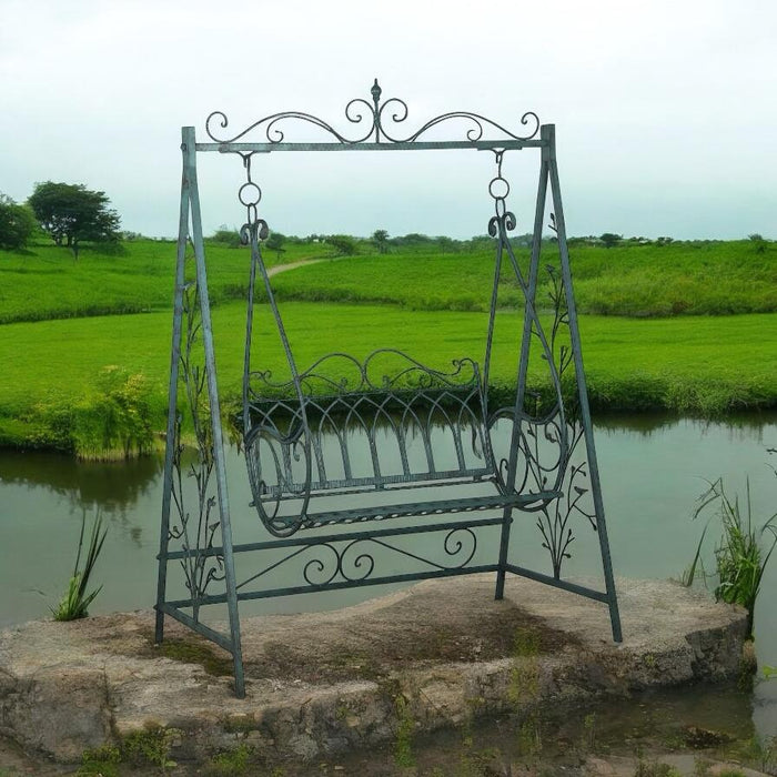 GREY METAL SWING BENCH
