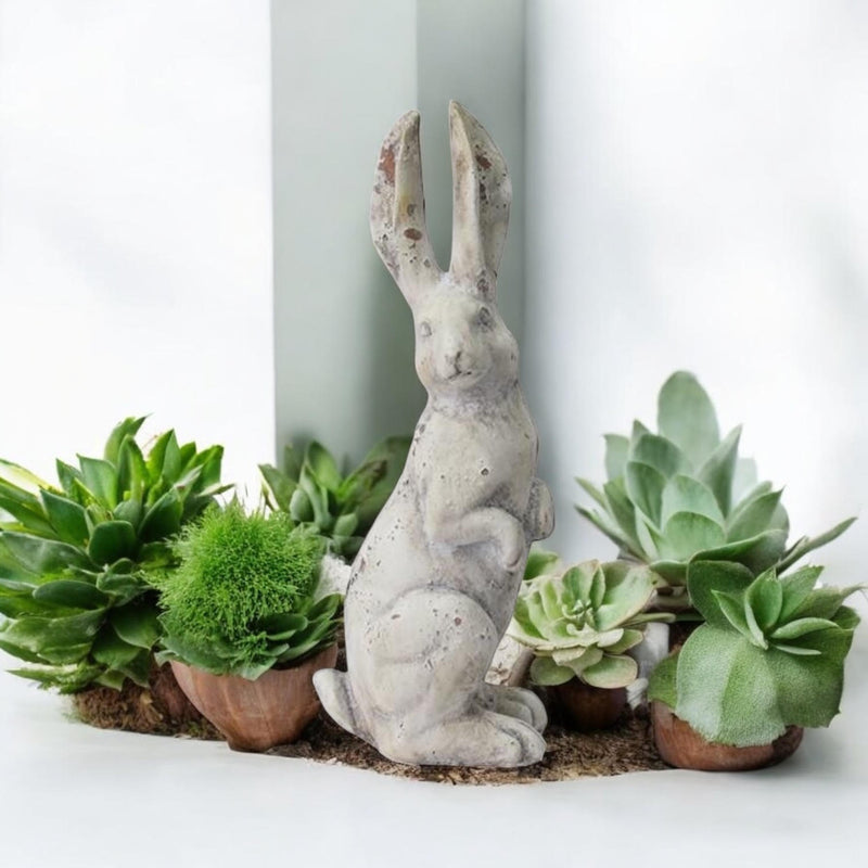 35CM CREAM RESIN RABBIT