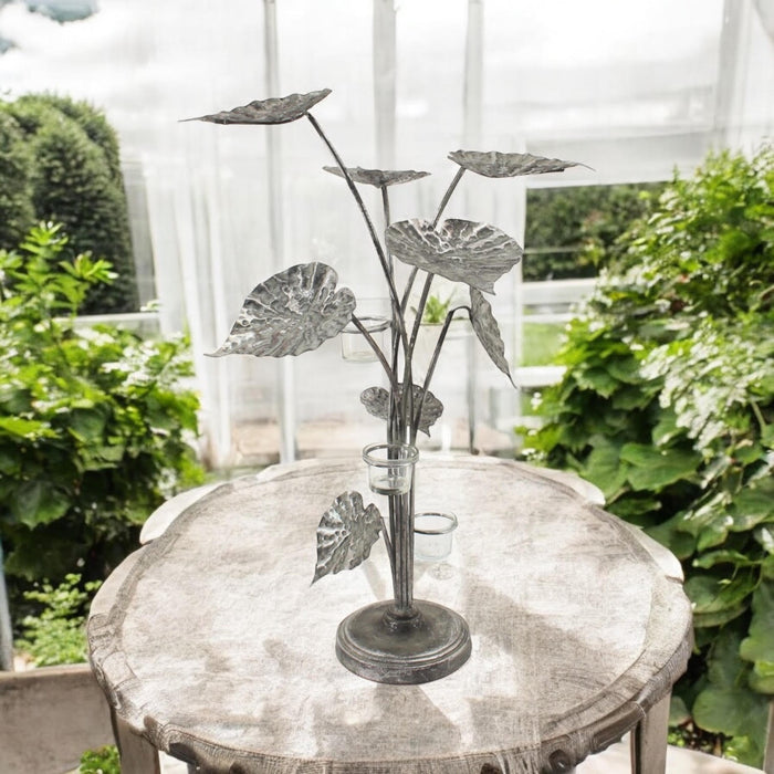 74CM SILVER METAL CANDLE HOLDER
