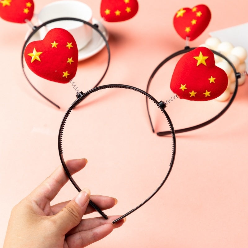 National Day Flag Barrettes Creative Hair Accessories Kindergarten Prizes