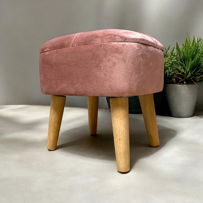 PINK WOODEN STOOL